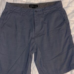 O'Neill Men's Slate Blue Grid Flat Front Shorts